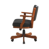 Mitchell Traditional Upholstered Game Chair Chestnut and Black