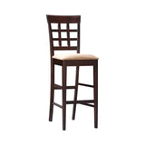 Contemporary Upholstered Bar Stools Cappuccino and Tan (Set of 2)