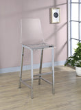 Contemporary Bar Stools Chrome and Clear Acrylic (Set of 2)