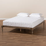 Baxton Studio Iseline Modern and Contemporary Antique Grey Finished Wood Full Size Platform Bed Frame