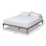 Baxton Studio Iseline Modern and Contemporary Antique Grey Finished Wood King Size Platform Bed Frame