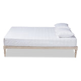 Baxton Studio Iseline Modern and Contemporary Antique White Finished Wood King Size Platform Bed Frame