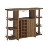 Contemporary Bar Unit with Wine Bottle Storage Walnut