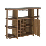 Contemporary Bar Unit with Wine Bottle Storage Walnut