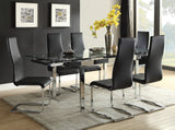 Anges Contemporary High Back Dining Chairs Black and Chrome (Set of 4)