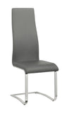 Modern Upholstered High Back Side Chairs Grey and Chrome (Set of 4)