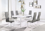 Modern Upholstered High Back Side Chairs Grey and Chrome (Set of 4)