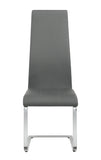 Modern Upholstered High Back Side Chairs Grey and Chrome (Set of 4)