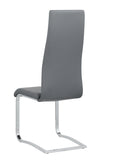 Modern Upholstered High Back Side Chairs Grey and Chrome (Set of 4)