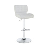Contemporary Upholstered Adjustable Bar Stools Chrome and (Set of 2)