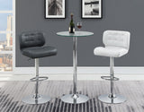 Contemporary Upholstered Adjustable Bar Stools Chrome and (Set of 2)