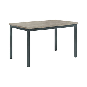 Garza Casual Dining Table - Stylish Black Metal Frame, Elegant Weathered Wood Top, Seats 4 Comfortably