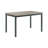 Garza Casual Dining Table - Stylish Black Metal Frame, Elegant Weathered Wood Top, Seats 4 Comfortably