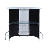 Contemporary 1-shelf Bar Unit Glossy Black and White