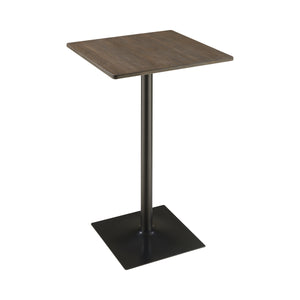 Casual Square Bar Table Dark Elm and Matte Black