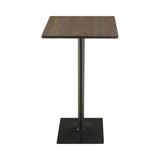 Casual Square Bar Table Dark Elm and Matte Black