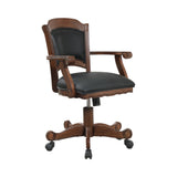Turk Casual Game Chair with Casters Black and Tobacco