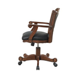 Turk Casual Game Chair with Casters Black and Tobacco