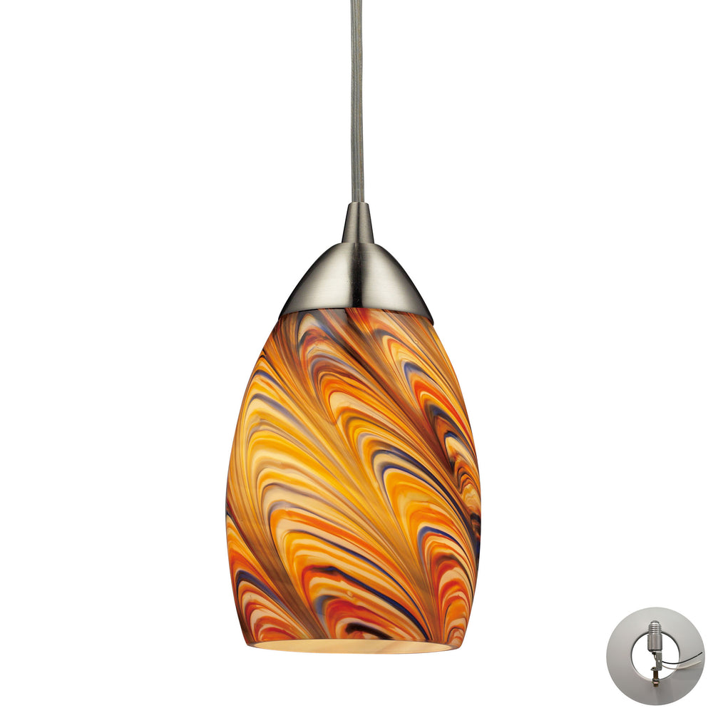 Mini Vortex 4'' Wide 1-Light Mini Pendant - Satin Nickel