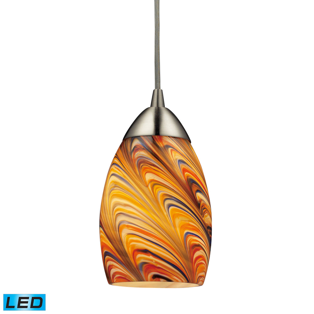 Mini Vortex 4'' Wide 1-Light Mini Pendant - Satin Nickel