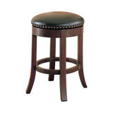Casual Swivel Stools with Upholstered Seat Brown (Set of 2)