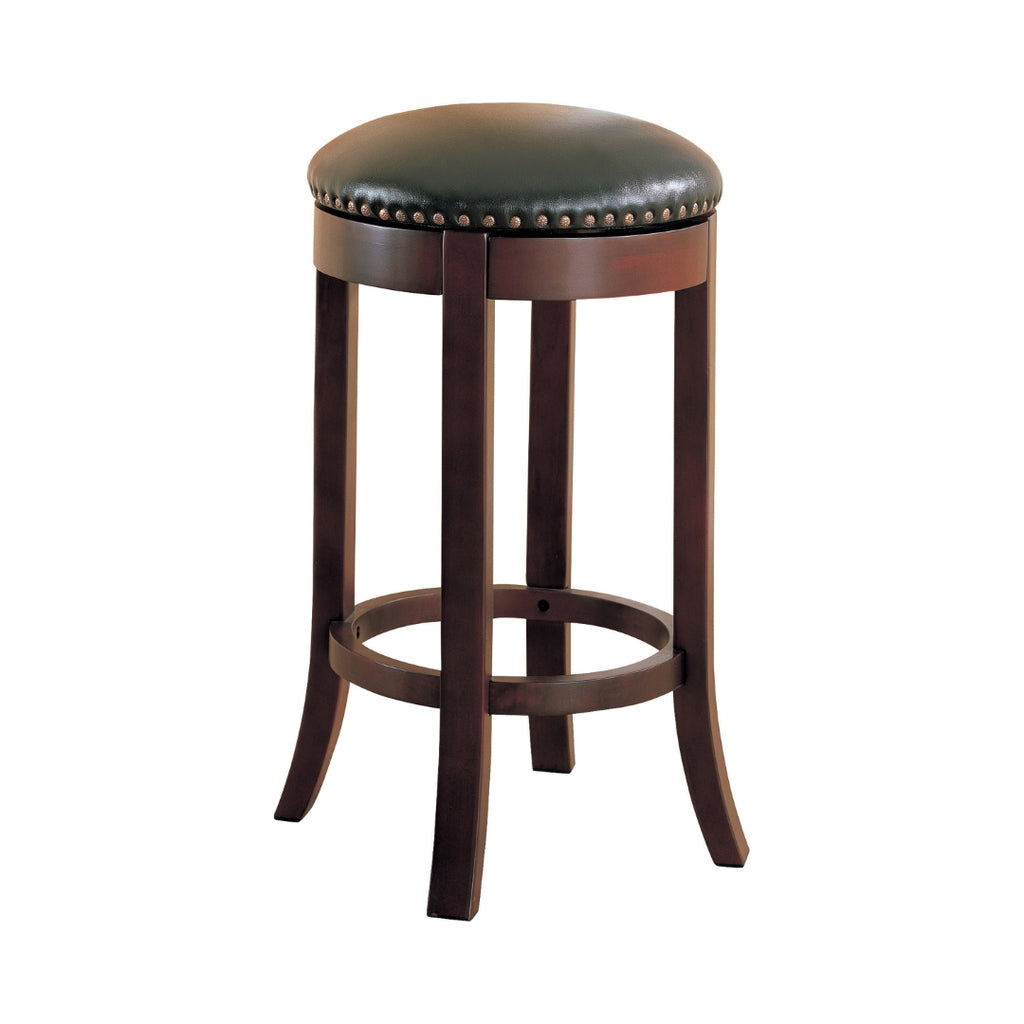 Casual Swivel Bar Stools with Upholstered Seat Brown (Set of 2)