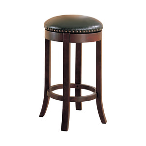 Casual Swivel Bar Stools with Upholstered Seat Brown (Set of 2)