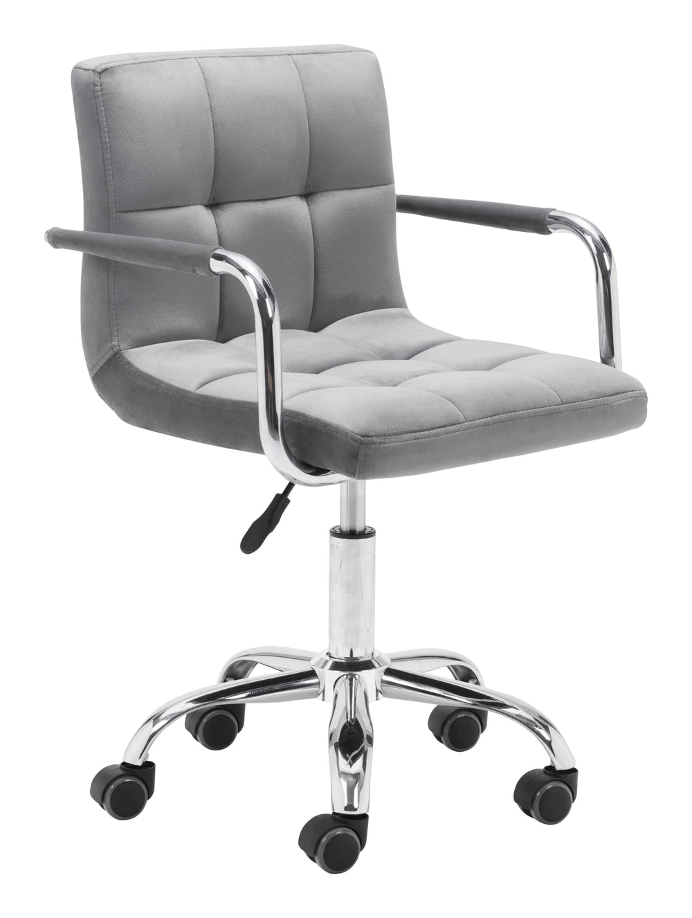 Zuo Modern Kerry 100% Polyester, Plywood, Steel Modern Office Chair Gray, Chrome 100% Polyester, Plywood, Steel