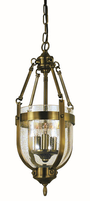 3-Light Antique Brass Hannover Mini-Chandelier