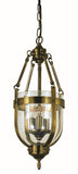 3-Light Antique Brass Hannover Mini-Chandelier