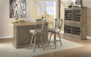 ECI Furniture Pine Crest Bar Complete, Pine & Burnished Gray Distressed Pine & Burnished Gray Hardwood solids and veneers