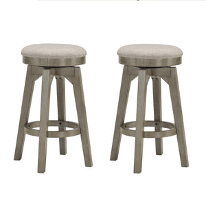 ECI Furniture Pine Crest Backless Barstool, Pine  & Burnished Gray - Set of 2 Distressed Pine & Burnished Gray Hardwood solids and veneers