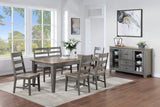 ECI Furniture Pine Crest Sheffeld Bench, Pine & Burnished Gray Distressed Pine & Burnished Gray Hardwood solids and veneers