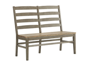 ECI Furniture Pine Crest Sheffeld Bench, Pine & Burnished Gray Distressed Pine & Burnished Gray Hardwood solids and veneers