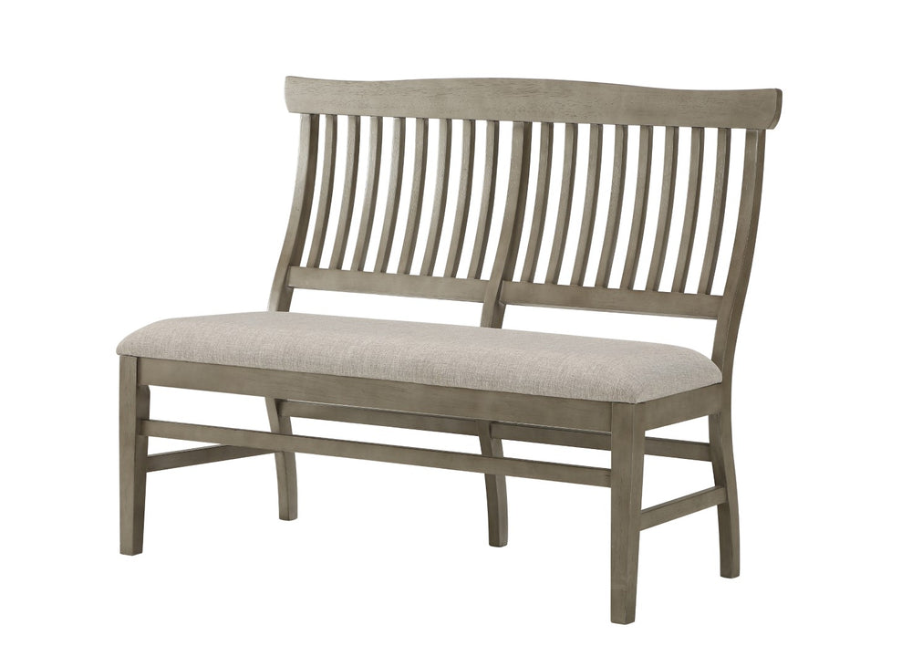 ECI Furniture Pine Crest Tulip Bench, Pine & Burnished Gray Distressed Pine & Burnished Gray Hardwood solids and veneers