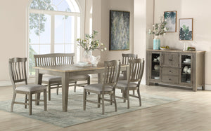 ECI Furniture Pine Crest Tulip Bench, Pine & Burnished Gray Distressed Pine & Burnished Gray Hardwood solids and veneers