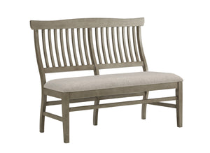 ECI Furniture Pine Crest Tulip Bench, Pine & Burnished Gray Distressed Pine & Burnished Gray Hardwood solids and veneers