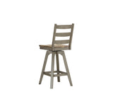 Pine Crest Sheffield Ladder Back Swivel Bar Stool, Pine & Burnished Gray - Set of 2