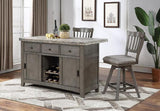 Pine Crest Deluxe Kitchen Island Complete, Pine & Burnished Gray