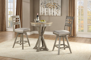 ECI Furniture Pine Crest Counter Pub Table Complete, Pine & Burnished Gray Distressed Pine & Burnished Gray Hardwood solids and veneers