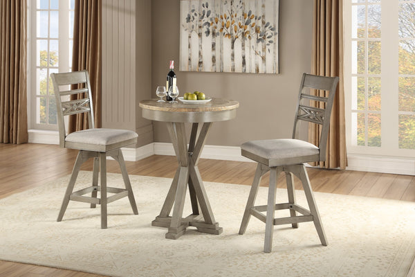 ECI Furniture Pine Crest Counter Pub Table Complete, Pine & Burnished Gray Distressed Pine & Burnished Gray Hardwood solids and veneers