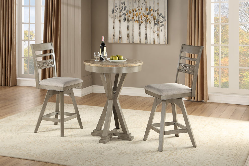 ECI Furniture Pine Crest Asbury Counter Stool, Pine & Burnished Gray - Set of 2 Distressed Pine & Burnished Gray Hardwood solids and veneers