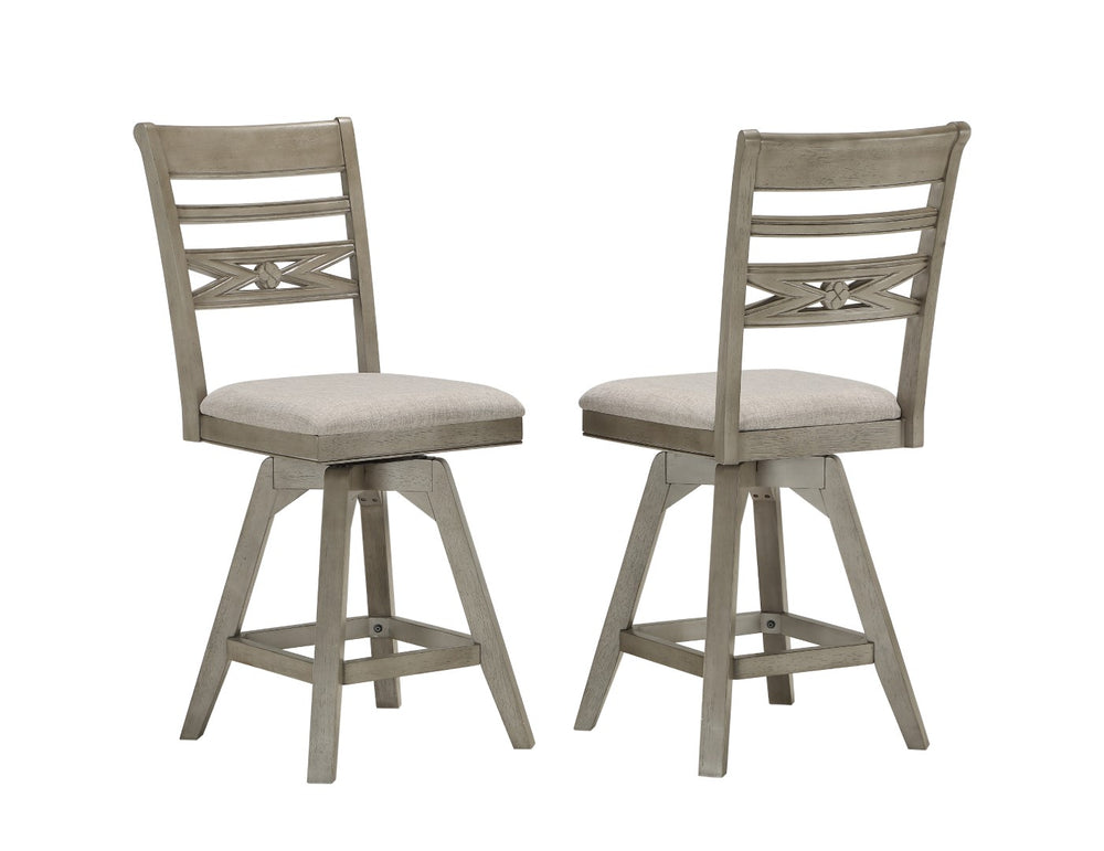 ECI Furniture Pine Crest Asbury Counter Stool, Pine & Burnished Gray - Set of 2 Distressed Pine & Burnished Gray Hardwood solids and veneers