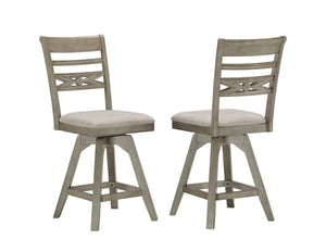 ECI Furniture Pine Crest Asbury Counter Stool, Pine & Burnished Gray - Set of 2 Distressed Pine & Burnished Gray Hardwood solids and veneers