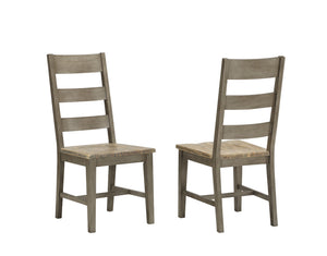 ECI Furniture Pine Crest Sheffield Ladderback Side Chair, Pine & Burnished Gray - Set of 2 Distressed Pine & Burnished Gray Hardwood solids and veneers