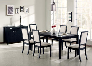 Louise Modern Upholstered Dining Chairs - Elegant Black & Cream Set of 2 for Stylish Dining Rooms