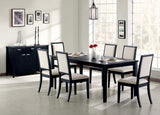 Louise Modern Upholstered Dining Side Chairs Black and Cream (Set of 2)