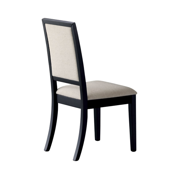 Louise Modern Upholstered Dining Chairs - Elegant Black & Cream Set of 2 for Stylish Dining Rooms