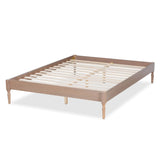 Baxton Studio Colette French Bohemian Antique Oak Finished Wood Queen Size Platform Bed Frame