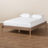 Baxton Studio Colette French Bohemian Antique Oak Finished Wood Full Size Platform Bed Frame